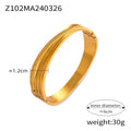 Open Cuff Bangles Flower Pearl Wave Triple Band Gold Steel view 8