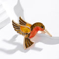 Red Gold Tone Bird Sculpted Crystal Enamel Metal Brooch Pin view 5