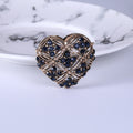 Crystal Lattice Heart Brooch in Black and Red Colorways view 6