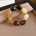 Acrylic Amber Cream Bead Necklace Bracelet Drop Earrings view 6