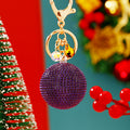Jeweled Round Ball Keychains in Fourteen Solid and Multicolor Options view 12