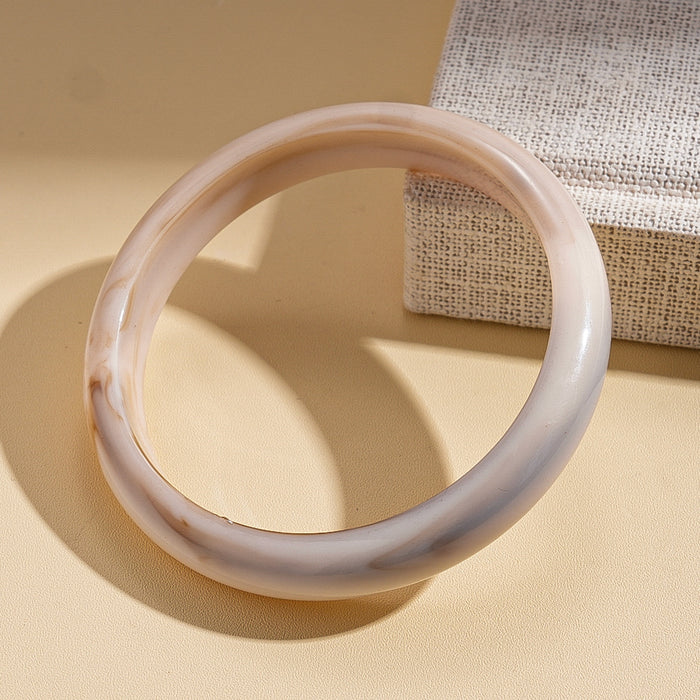 Marbled Acrylic Round Bangle Bracelets Four Colors