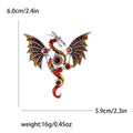 Steampunk Enamel Dragon Brooch Pin With Gears 4 Colors view 6