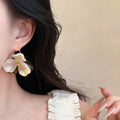 Brown And Ivory Petal Cluster Hook Earrings Jewelry Accessory view 3
