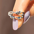 Silver Multi Band Infinity Open Fashion Ring Sizes 6-10 view 3
