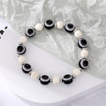 Blue and Black Evil Eye Mixed Bead Stretch Bracelets view 3