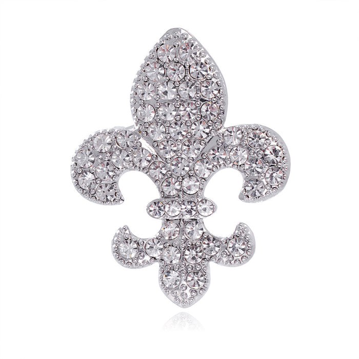 Flower Crystal Two Designs Metal Brooch Pin 5.5 x 4.4 cm