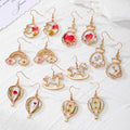 Gold Resin Dried Flower Crown Balloon Earrings 7 Styles view 1
