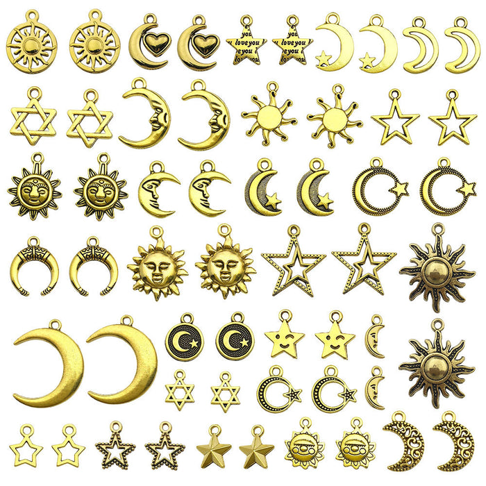 Matte Gold-Tone Sun and Moon Metal Charms with 29 Listed Options