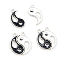 Black And White Enamel Yin Yang Charms in Three Shapes view 2