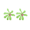 Crinkled Petal Flower Stud Earrings in Five Color Styles view 5