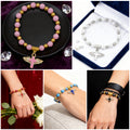 Winged Cross Bead Stretch Bracelets Six Colors Gold Spacers view 3