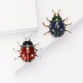 Oversized Enamel Ladybug Brooch in Blue and Red Decorative Lapel Accessory view 1