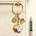 Gold Tone Mother's Day Rose and Message Charm Keychain view 4