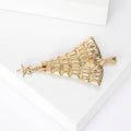 Baguette Rhinestone Christmas Tree Brooch Star Top Pin view 3