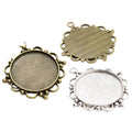 Looped Flower Round Pendant Bezel Blank for Cabochon Craft view 5
