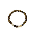 Mixed Tiger Eye Pattern Charm Stack Or Simple Round Bead Bracelet view 5