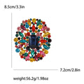 Large Round Crystal Cluster Brooch with Faceted Stones view 8