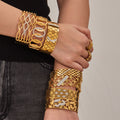 Geometric Openwork Hinged Bracelets in Ten Polished Styles view 4