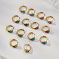 Crystal Teardrop Hoop Earrings in Seven Colors and Three Sizes view 3