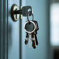 Silver Hollow Cross Keychain Open Frame Split Ring view 4