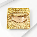 Pearl Square Eye Brooch in Detailed Metal for Jackets and Scarves view 3