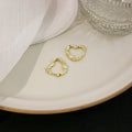 Irregular Open Heart Gold and Silver Small Hoop Earrings view 2