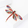 Enamel Rhinestone Dragonfly Brooch Four Color Options view 3