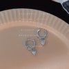Silver Heart Huggie