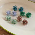 Clustered Glass Bead Stud Earrings in Five Translucent Colors view 3