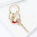 Gold Tone Rhythmic Gymnast Brooch With Red Enamel Costume view 2