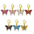 Enamel Butterfly Keychain Gold Lobster Clasp Seven Colors view 5