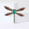 Crystal Dragonfly Metal Brooch in Four Jewel Colors view 2