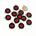 Small Enamel Heart Charms in Four Color Combinations view 3