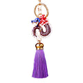 Enamel Coiled Chinese Dragon Tassel Keychains in Ten Colors plus Assorted view 5