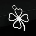 Open Cutout Four Leaf Clover Charm Pendant Three Colors view 2