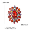 Oval Gem Floral Cluster Brooch in 6 Color Options for Jackets and Scarves view 10
