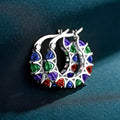 Scalloped Pave Hoop Earrings In Ten Color And Finish Variants view 8
