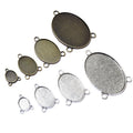 Oval Three Loop Cabochon Connector Trays in Mixed Finishes view 5