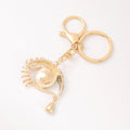 Blue Rhinestone Eye Tear Keychain Gold Tone Metal Hardware view 3