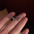 Silver Double Butterfly Crystal Ear Cuff Pendant Jewelry view 4