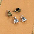 Antique Finish Beaded Teardrop Bail Metal Jewelry Component view 3