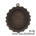 Layered Oval 25 x 35 mm Pendant Settings in Two Finishes view 3