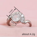 Clear Swirl Stone Ring in Silver-Tone Metal Jewelry view 4