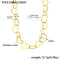 Gold Open Heart Link Necklace Bracelet Drop Earrings view 6