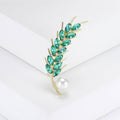 Pearl Wheat Sprig Brooch In 4 Styles With Polished Metal And Decorative Details view 8