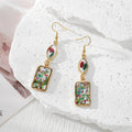 Dried Flower Resin Dangle Earrings Gold Hooks 4 Styles view 2