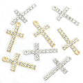 Crystal-Accented Gold Silver Cross Alloy Charms in 2 Styles view 3