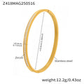 Stainless Steel Double Row Zircon Hinged Bangle Gold Steel view 6