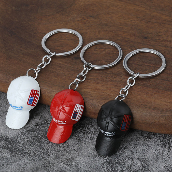 Red Hat Metal Keychain Fashion Gift Accessory for Men